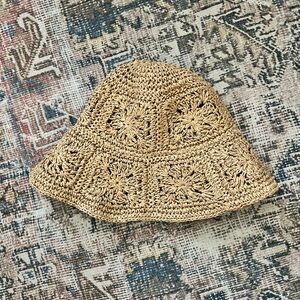 Cute straw bucket hat